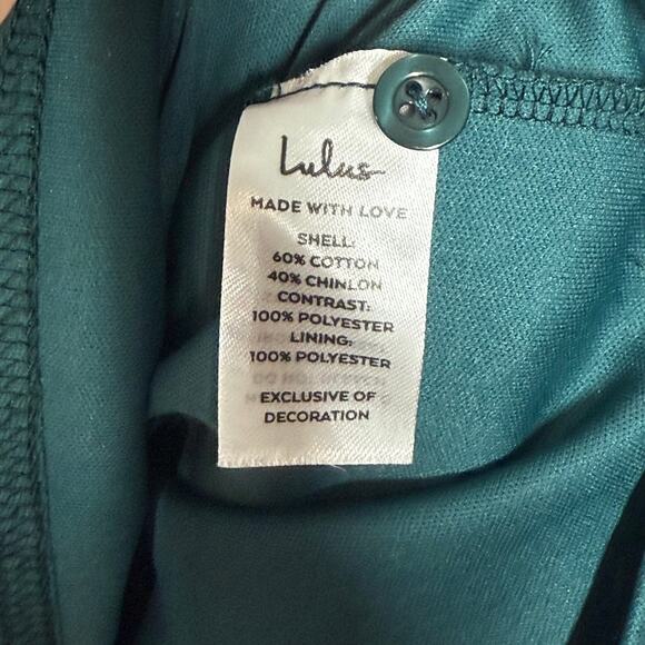 Lulu's My Sweetheart Dark Teal Green Lace Mini Dress Size M Holiday Cocktail - Picture 11 of 12